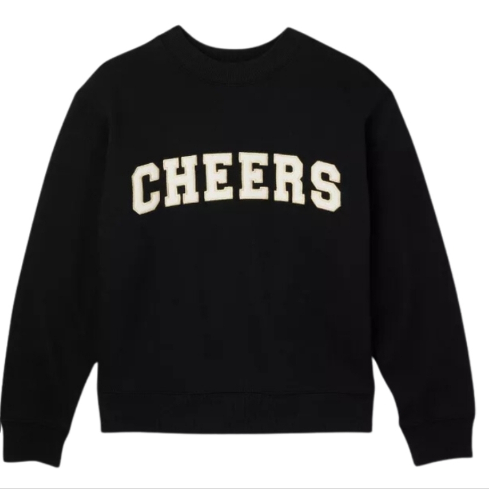 Universal Thread Black Sweatshirt with Cream 'Cheers'